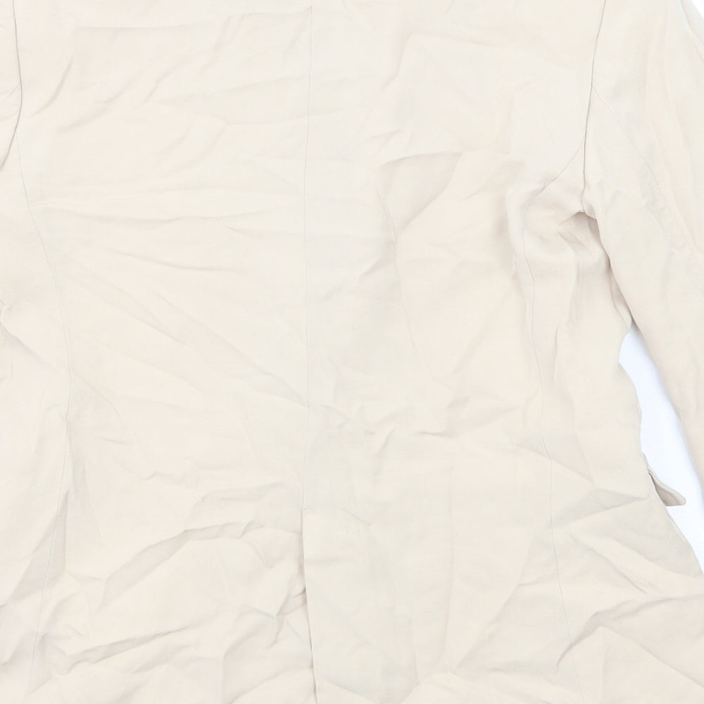 Zara Womens Beige Viscose Jacket Suit Jacket Size S