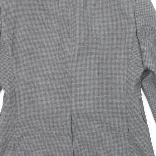 Marks and Spencer Mens Grey Check Polyester Jacket Suit Jacket Size 38 Regular
