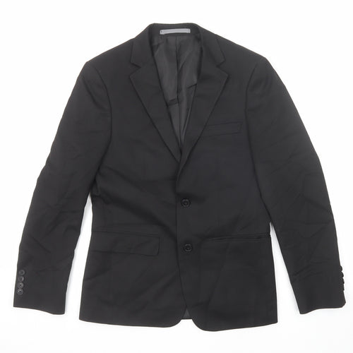 Marks and Spencer Mens Black Polyester Jacket Suit Jacket Size 36 Regular