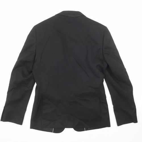 Marks and Spencer Mens Black Polyester Jacket Suit Jacket Size 36 Regular
