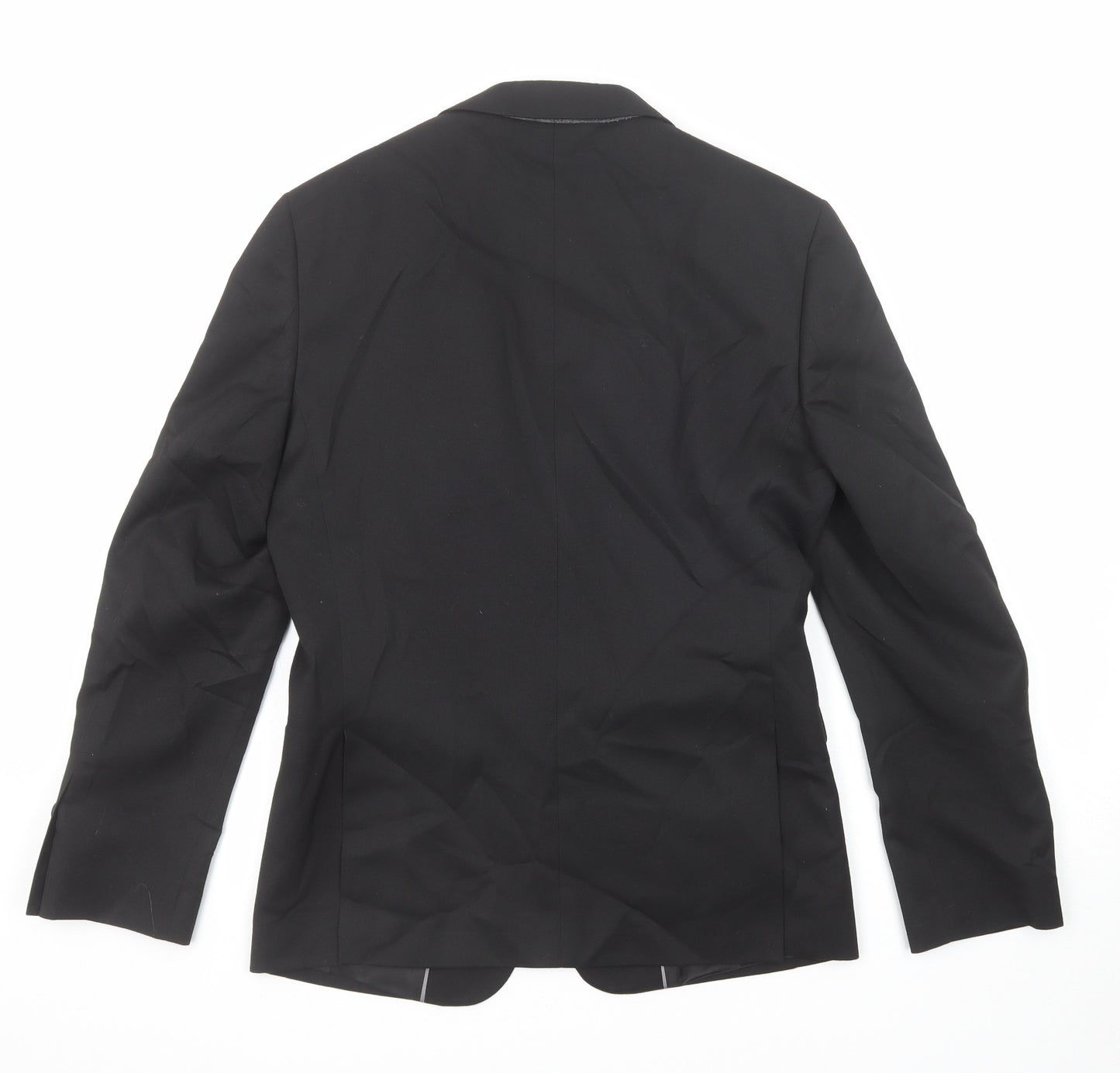 Marks and Spencer Mens Black Polyester Jacket Suit Jacket Size 36 Regular