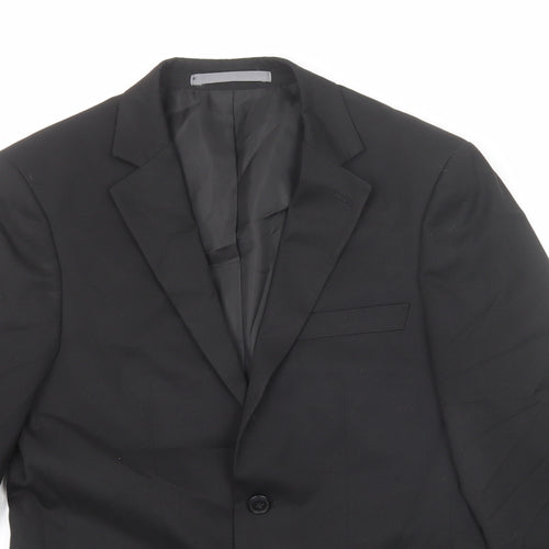 Marks and Spencer Mens Black Polyester Jacket Suit Jacket Size 36 Regular