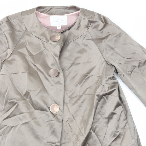 Louis Charles Womens Brown Overcoat Coat Size 12 Button