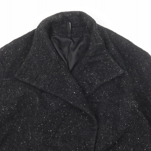 Mango Womens Black Jacket Blazer Size L Button - Speckled