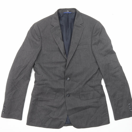 Marks and Spencer Mens Grey Polyester Jacket Suit Jacket Size 38 Regular