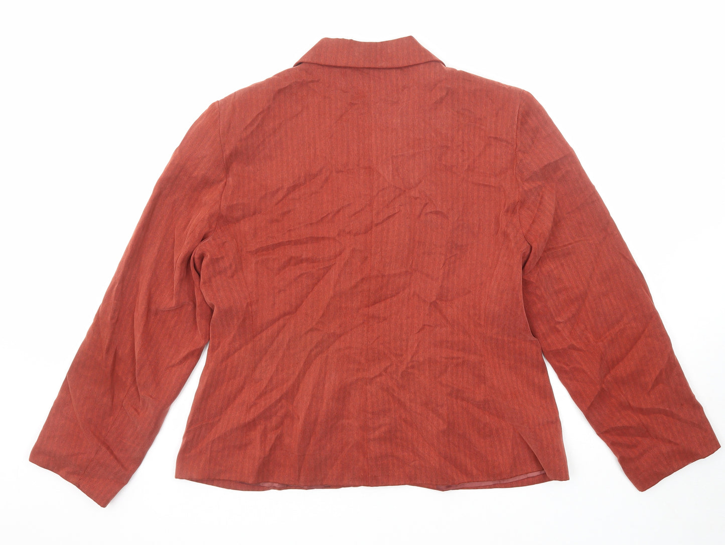 Endora Womens Orange Striped Jacket Blazer Size 16 Button