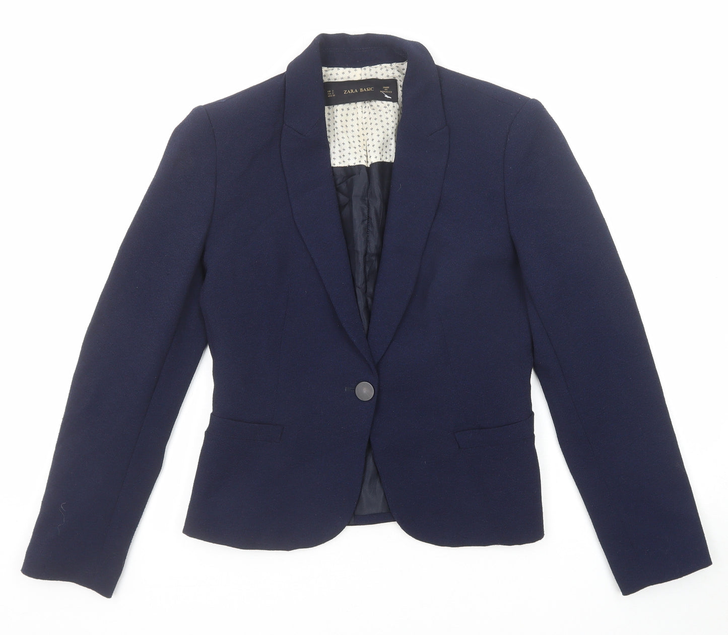 Zara Womens Blue Jacket Blazer Size S Button