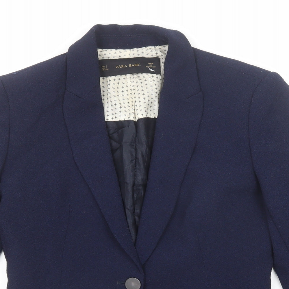 Zara Womens Blue Jacket Blazer Size S Button