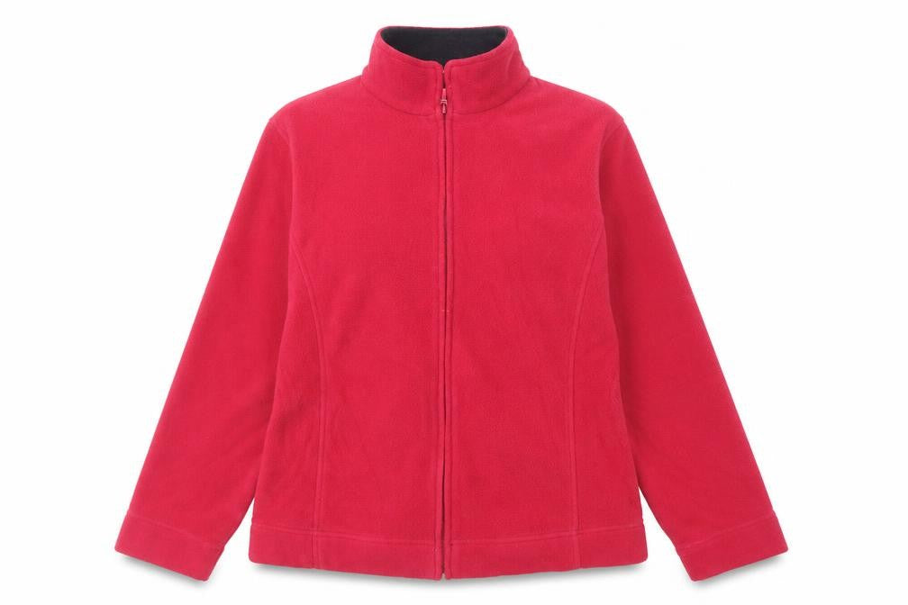 Front view of EWM women’s pink jacket, size UK 18, zip -, size UK 18-20