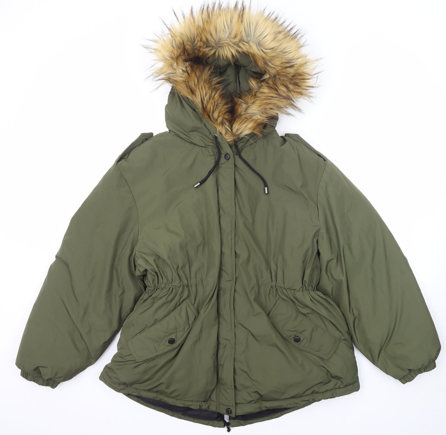 Warehouse Womens Green Jacket Size 12 Zip