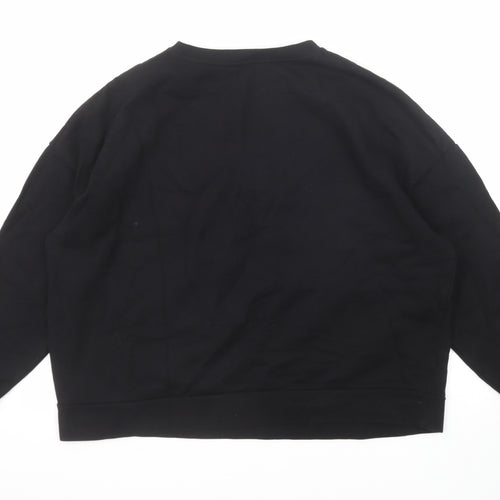 Dorothy Perkins Womens Black Cotton Pullover Sweatshirt Size 18 Pullover - Paris