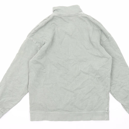 Marks and Spencer Womens Green Cotton Pullover Sweatshirt Size 8 Zip