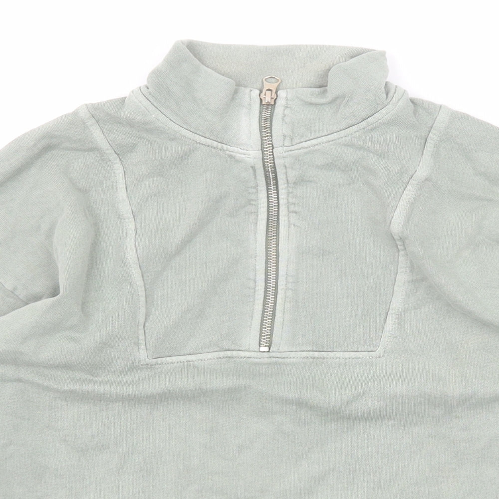 Marks and Spencer Womens Green Cotton Pullover Sweatshirt Size 8 Zip