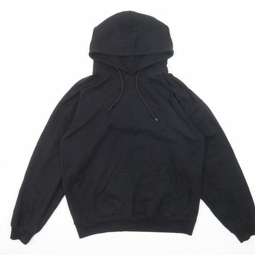 Boohoo Mens Black Cotton Pullover Hoodie Size S - Bear