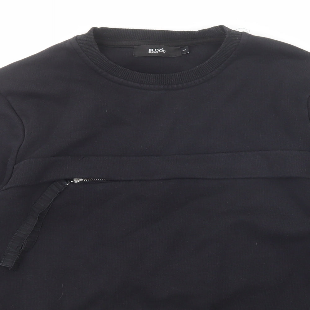 Blood Brother Mens Black Cotton Pullover Sweatshirt Size S