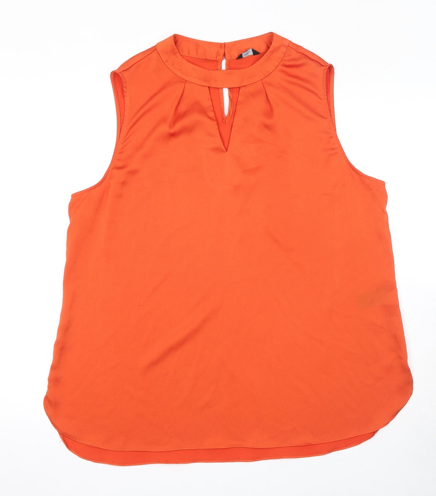 M&Co Womens Orange Polyester Basic Tank Size 20 Round Neck