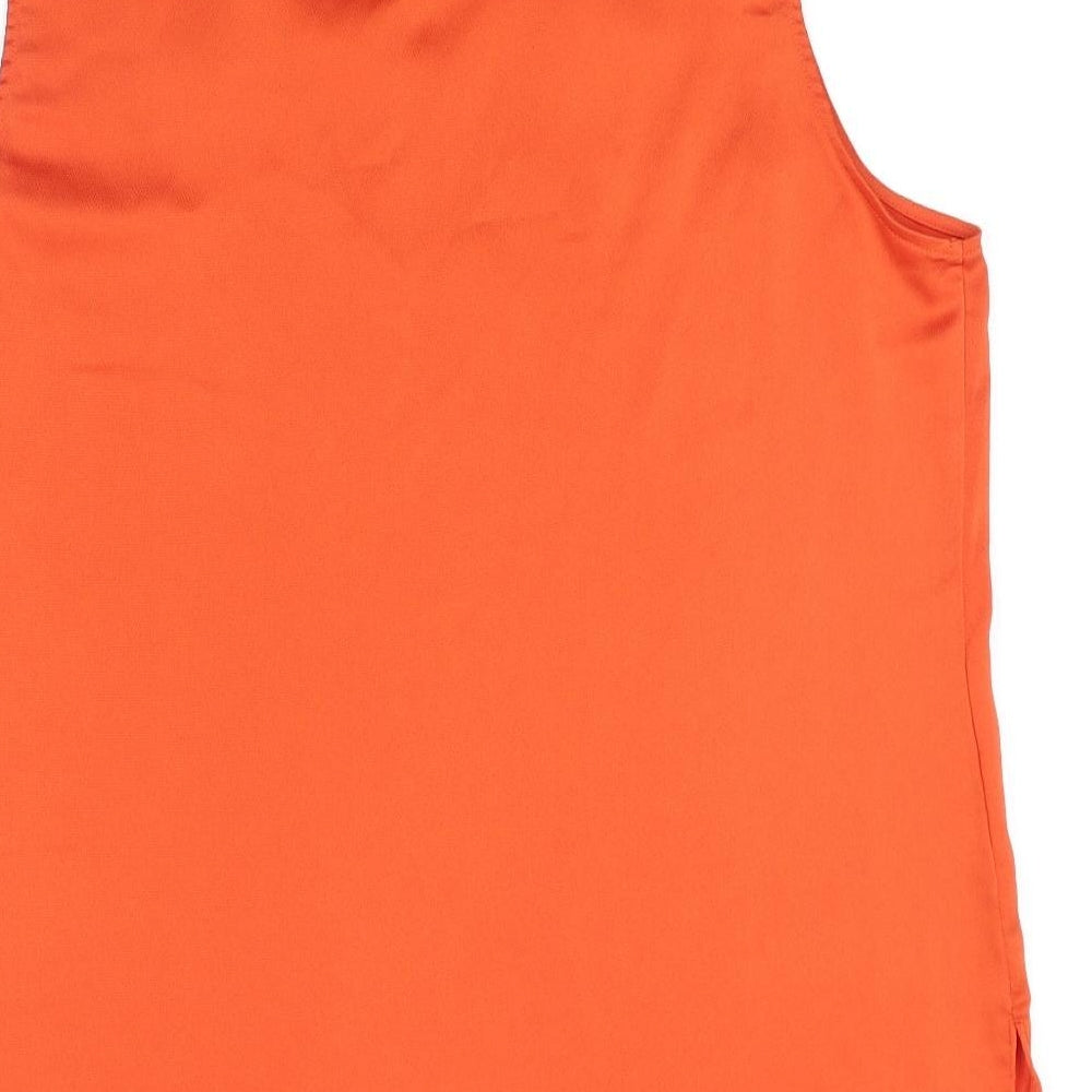 M&Co Womens Orange Polyester Basic Tank Size 20 Round Neck