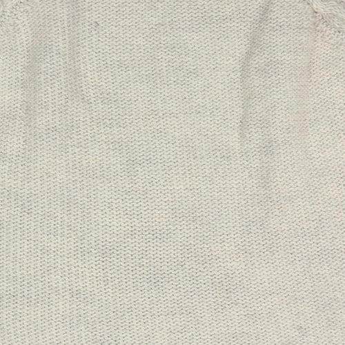 Zara Womens Beige Round Neck Acrylic Pullover Jumper Size M