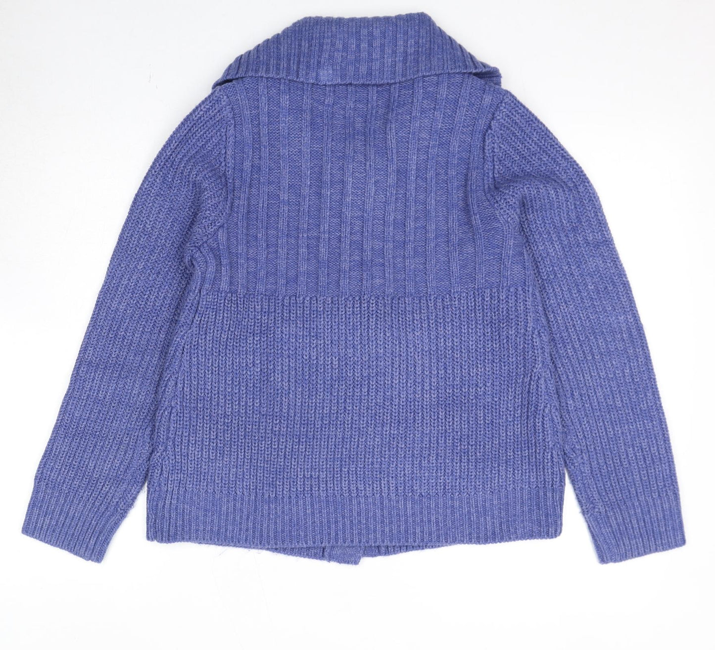 Debenhams Womens Blue Collared Acrylic Cardigan Jumper Size 10