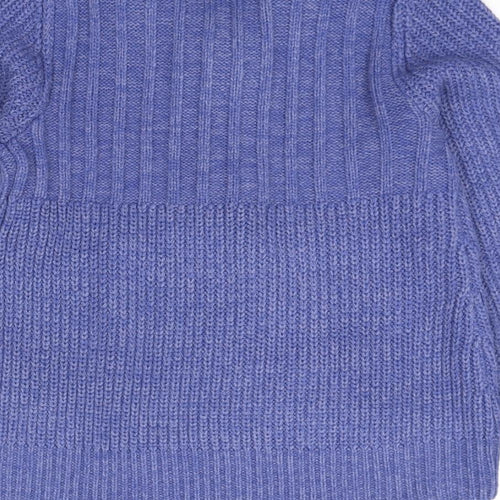 Debenhams Womens Blue Collared Acrylic Cardigan Jumper Size 10