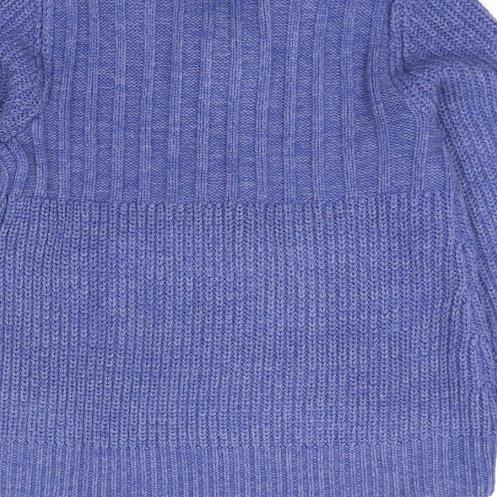 Debenhams Womens Blue Collared Acrylic Cardigan Jumper Size 10
