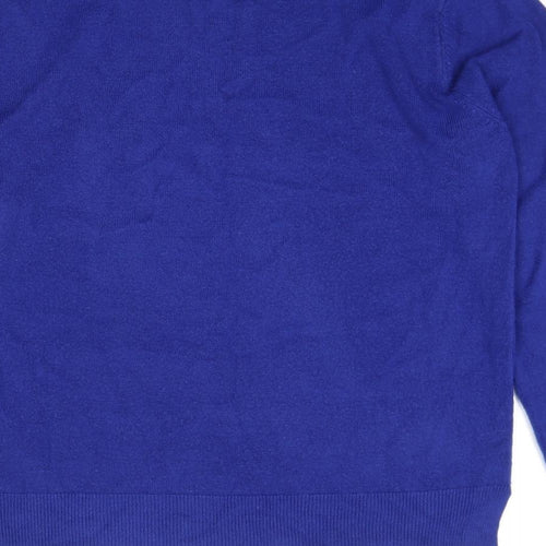 Marks and Spencer Womens Blue Round Neck Acrylic Pullover Jumper Size 12