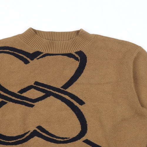 River Island Womens Brown Mock Neck Viscose Pullover Jumper Size 12 - Heart