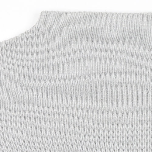 PRETTYLITTLETHING Womens Grey High Neck Acrylic Pullover Jumper Size XL