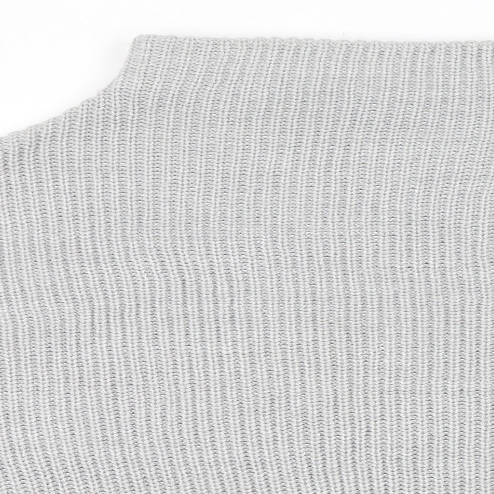 PRETTYLITTLETHING Womens Grey High Neck Acrylic Pullover Jumper Size XL
