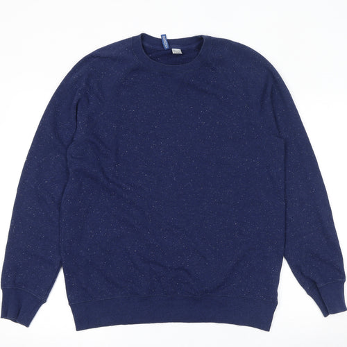 Divided by H&M Mens Blue Cotton Pullover Sweatshirt Size M