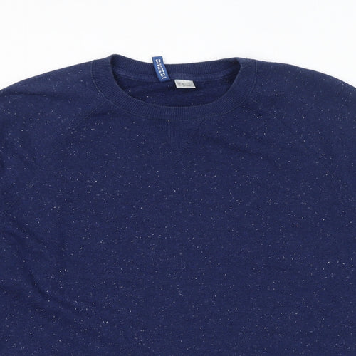 Divided by H&M Mens Blue Cotton Pullover Sweatshirt Size M
