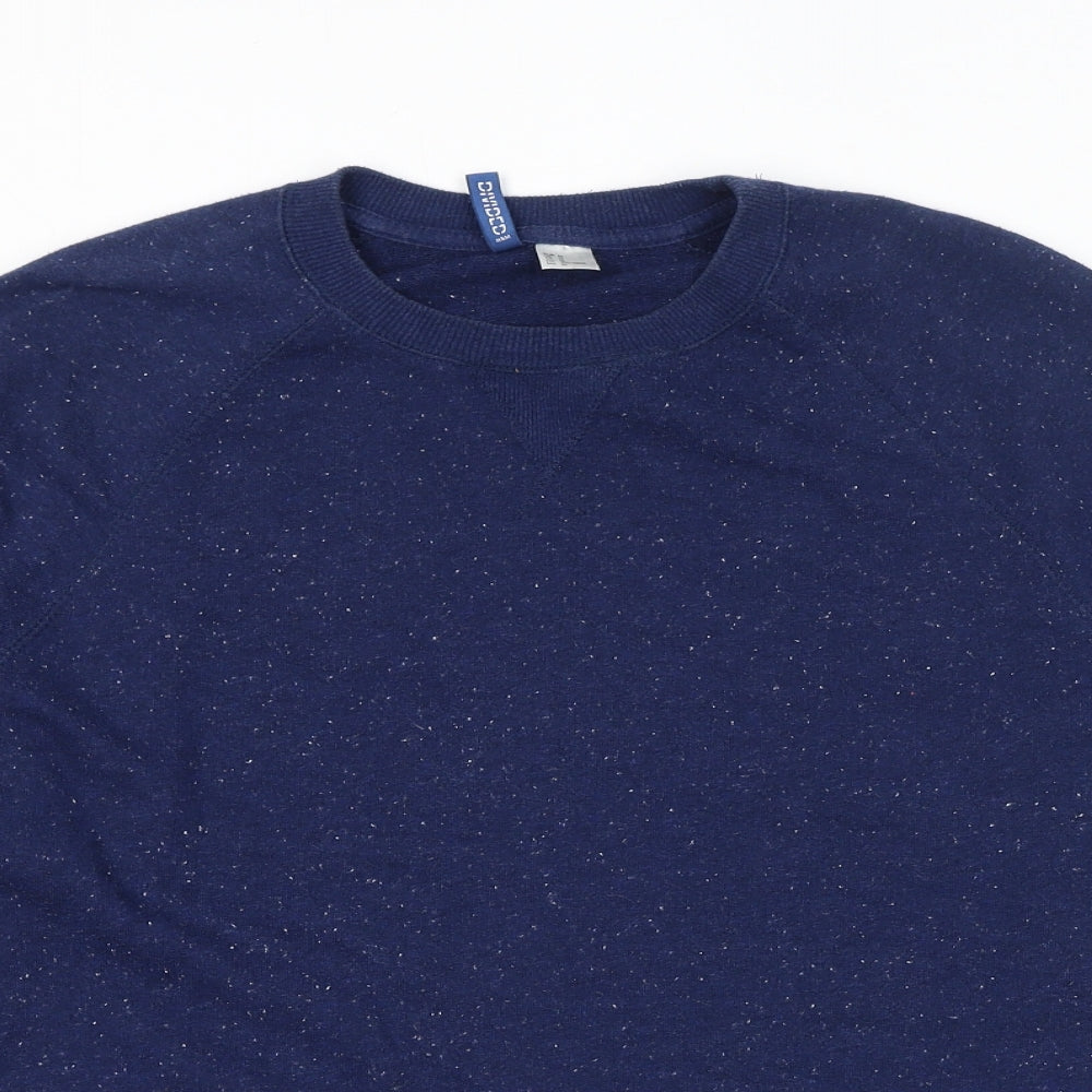 Divided by H&M Mens Blue Cotton Pullover Sweatshirt Size M