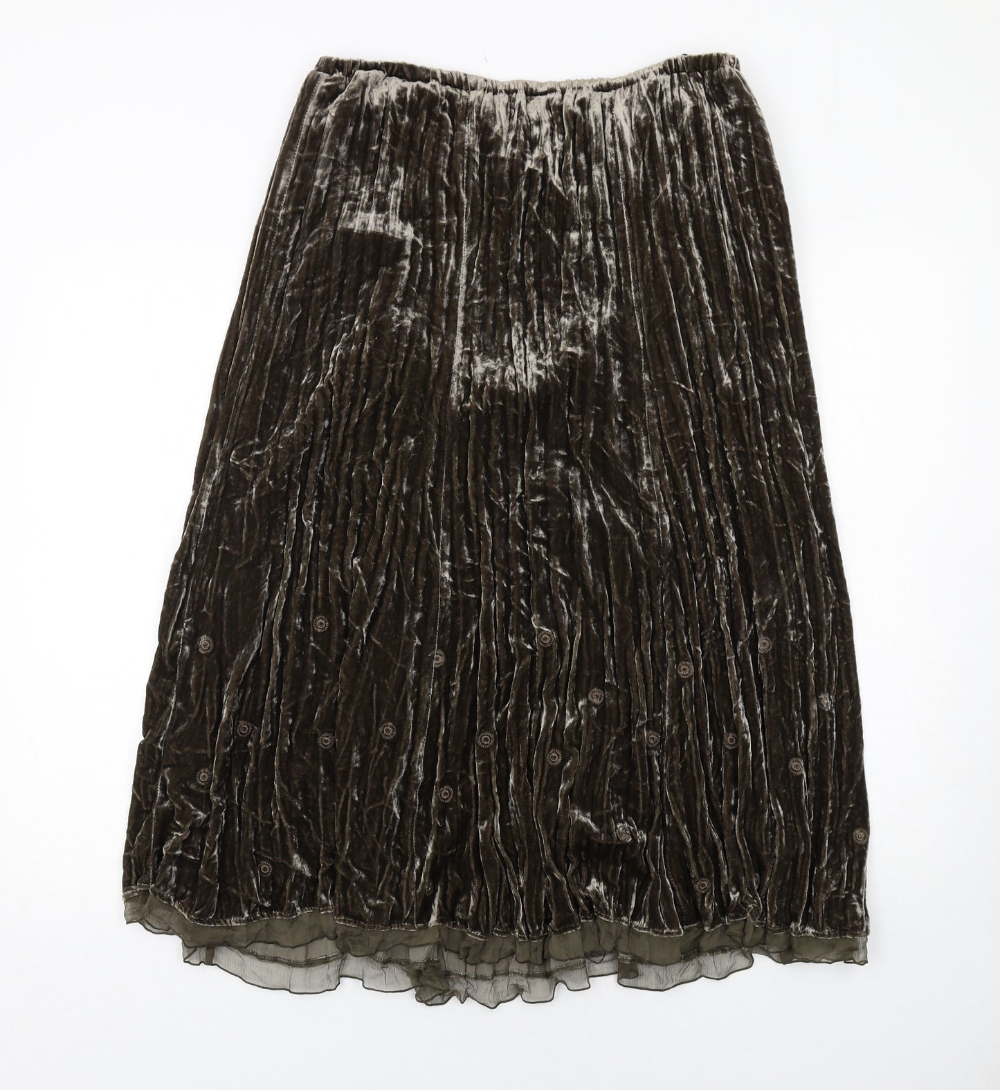 Basler Womens Green Viscose Pleated Skirt Size 16
