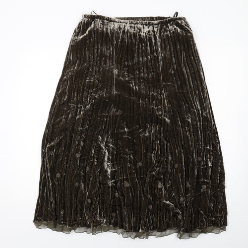 Basler Womens Green Viscose Pleated Skirt Size 16