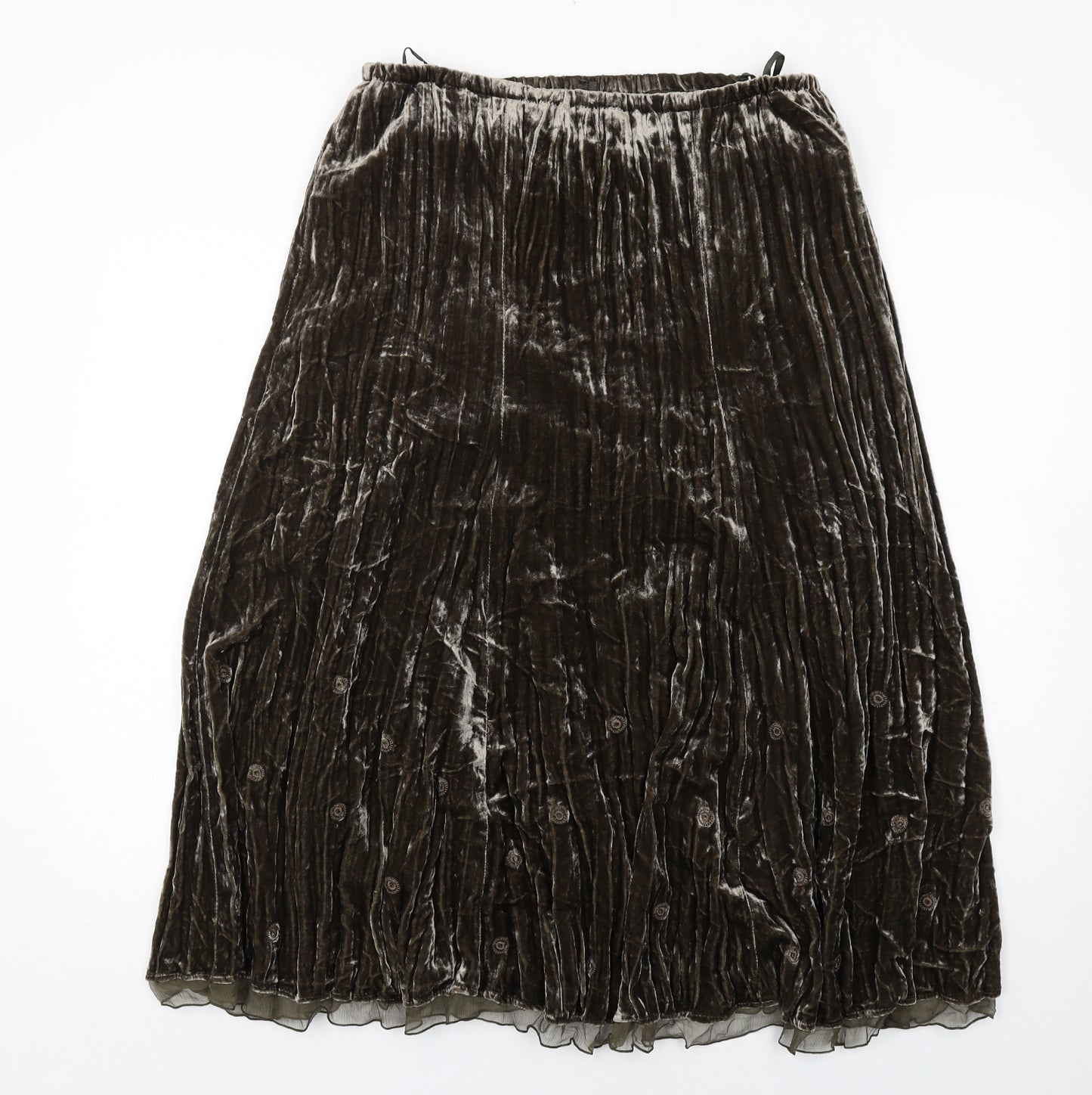 Basler Womens Green Viscose Pleated Skirt Size 16