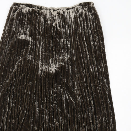 Basler Womens Green Viscose Pleated Skirt Size 16