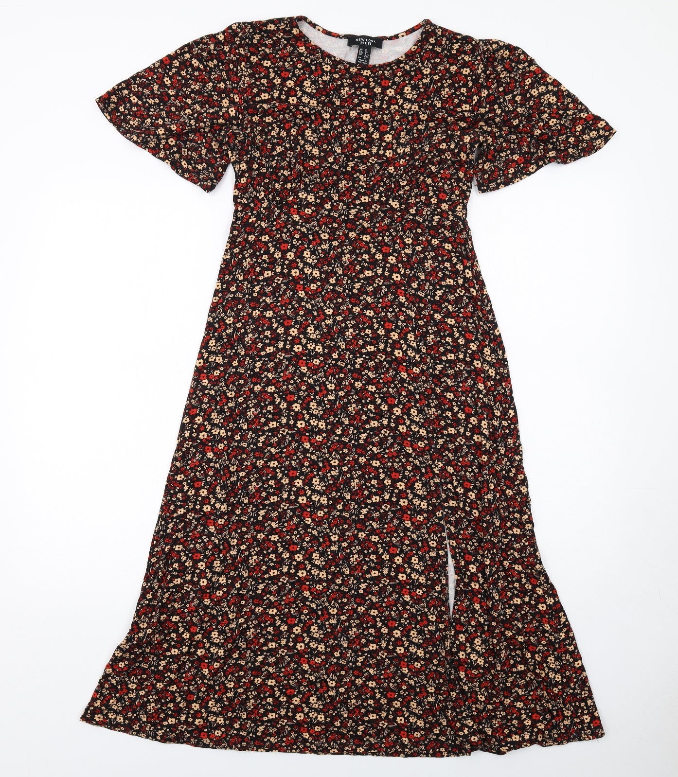 New Look Womens Multicoloured Floral Viscose A-Line Size 8 Boat Neck Pullover