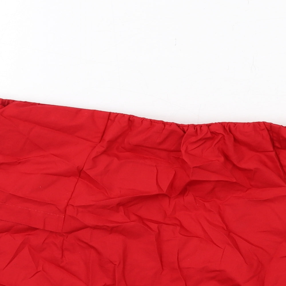 Topshop Womens Red Cotton Basic Blouse Size 10 Off the Shoulder