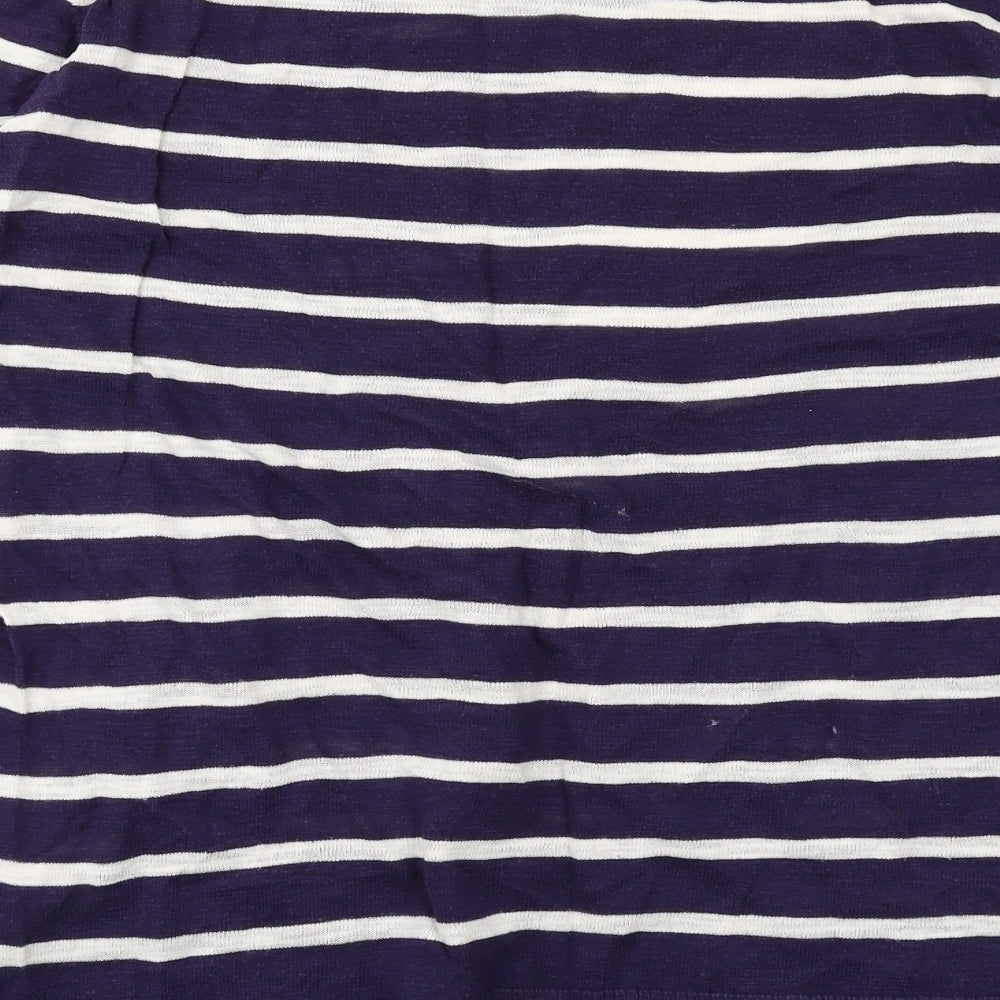 Mountain Warehouse Womens Blue Round Neck Striped Cotton Pullover Jumper Size 16