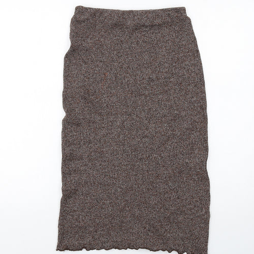 Pull&Bear Womens Brown Cotton Bandage Skirt Size S