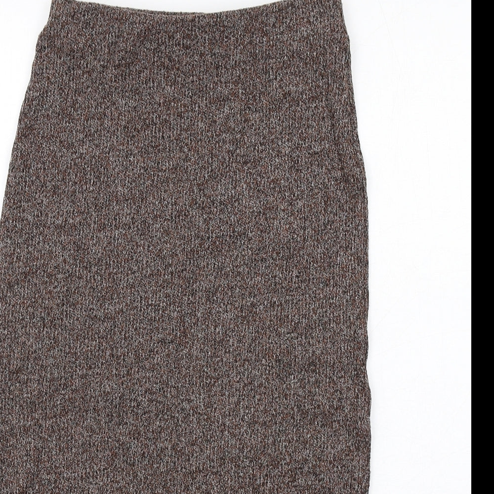 Pull&Bear Womens Brown Cotton Bandage Skirt Size S