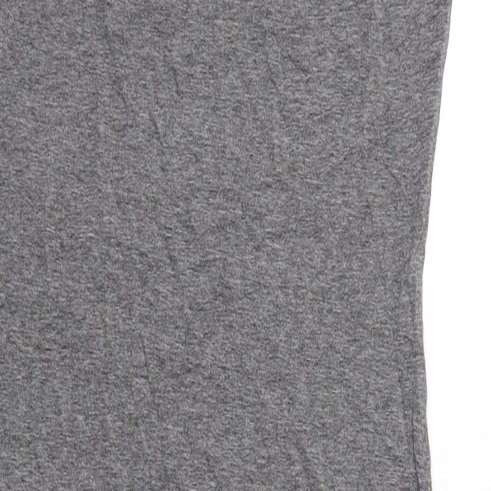 New Look Womens Grey Viscose Shift Size 12 Round Neck Pullover - Chain Detail on Neckline