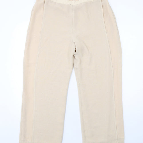FOSBY Womens Beige Polyester Trousers Size 16 Regular