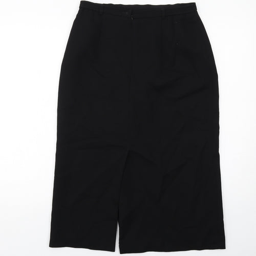 Viyella Womens Black Wool Straight & Pencil Skirt Size 10 Zip