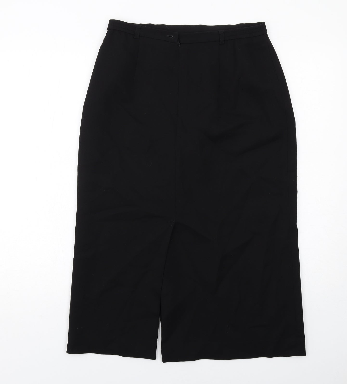 Viyella Womens Black Wool Straight & Pencil Skirt Size 10 Zip