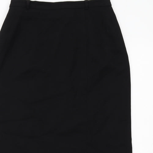Viyella Womens Black Wool Straight & Pencil Skirt Size 10 Zip