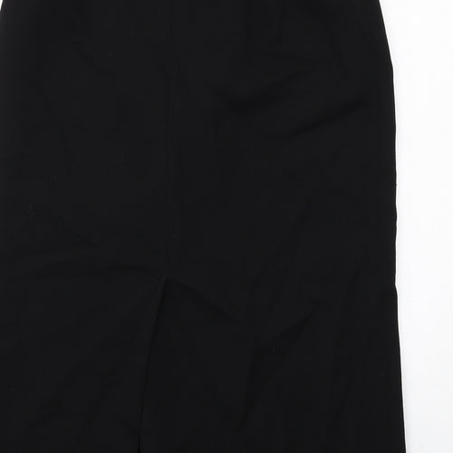 Viyella Womens Black Wool Straight & Pencil Skirt Size 10 Zip