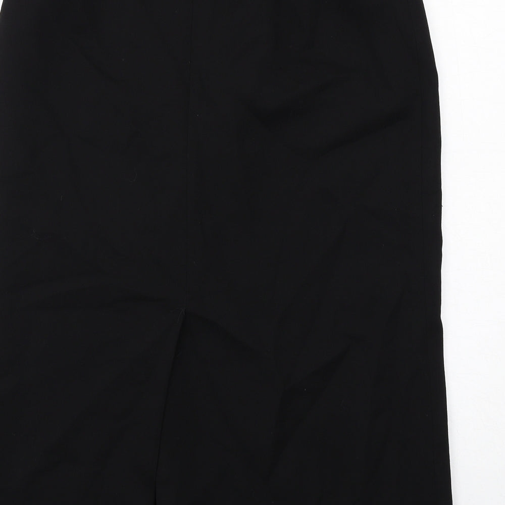 Viyella Womens Black Wool Straight & Pencil Skirt Size 10 Zip