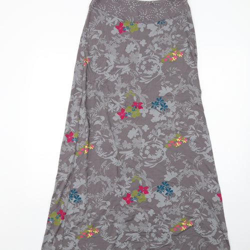White Stuff Womens Grey Floral Viscose Maxi Skirt Size 10
