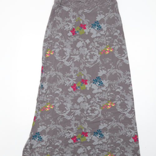 White Stuff Womens Grey Floral Viscose Maxi Skirt Size 10